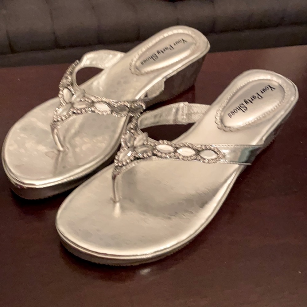 Silver platform shoes